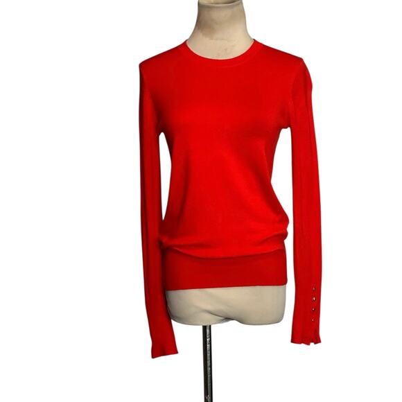 Zara bright red crew neck long sleeves sweater size Small - Picture 13 of 13